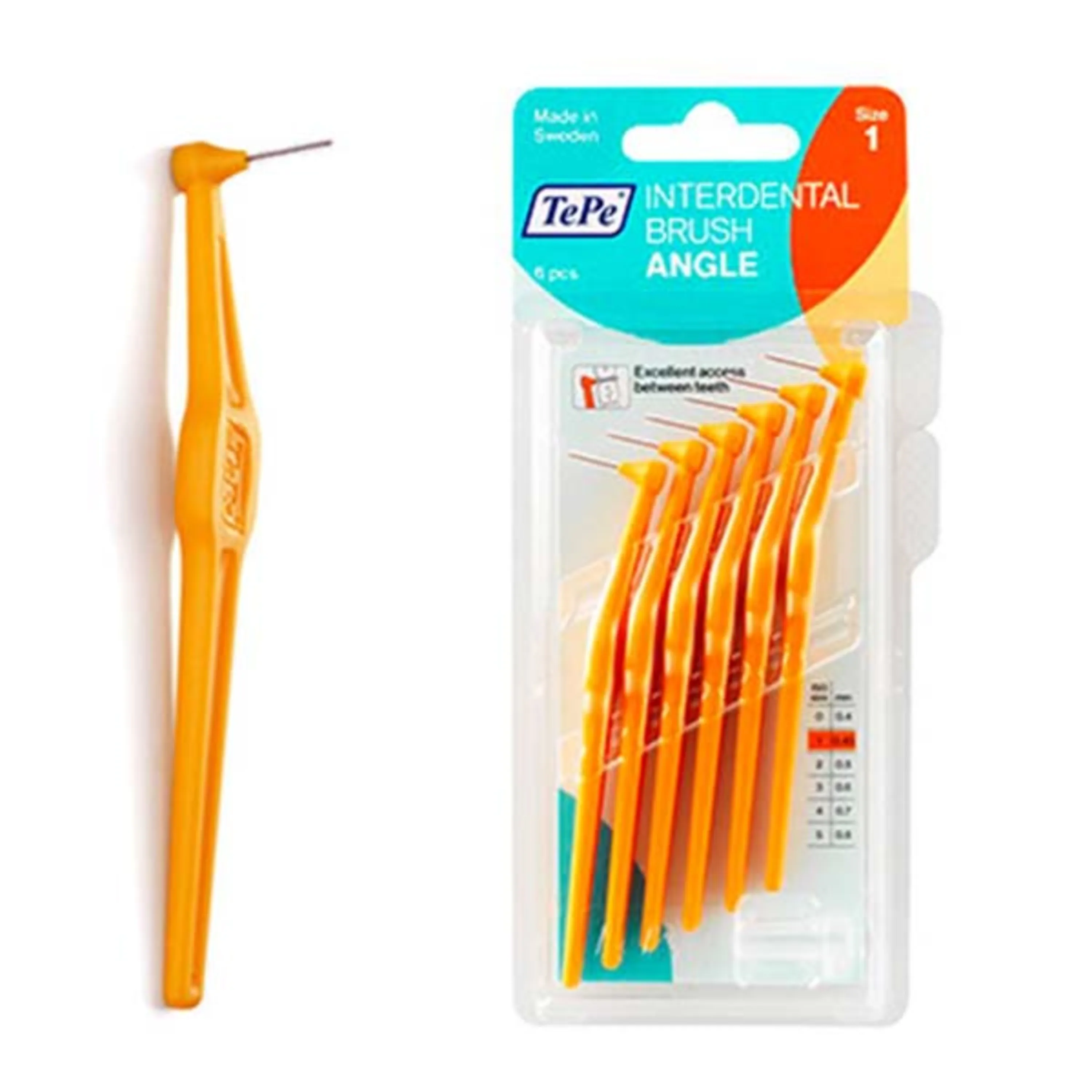 مسواک بین دندانی تپه مدل انگل TEPE ANGLE INTERDENTAL BRUSH SIZE1 مسواک بین دندانی تپه مدل انگل TEPE ANGLE INTERDENTAL BRUSH SIZE1